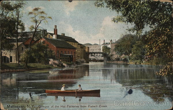 Glimpse of Hat Factories from Fishkill Creek Matteawan New York
