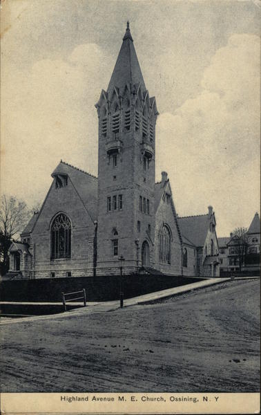 Highland Avenue, M. E. Church Ossining, NY Postcard