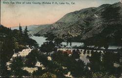 Bird's Eye View of Lake County Midlake, CA Postcard Postcard Postcard