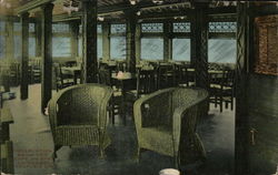 Observation Room and Cafe, Steamer Adirondack Albany, NY Interiors Postcard Postcard Postcard