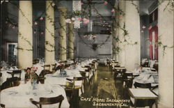 Cafe, Hotel Sacramento Postcard