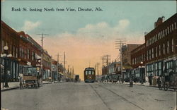 Bank St. looking North from Vine Decatur, AL Postcard Postcard Postcard