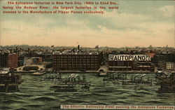 The Atlantic Battleship Fleet Passing the Autopiano Factories Postcard