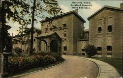 Hartford Hospital, Main Entrance Connecticut Postcard Postcard Postcard