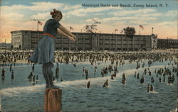 Municipal Baths and Beach Coney Island, NY Postcard Postcard Postcard