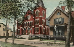 Fair St. Showing Church "Lady Loretta" Cold Spring, NY Postcard Postcard Postcard