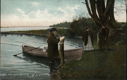 A 28 Pound "Lunge", Chautauqua Lake, New York Fishing Postcard Postcard Postcard