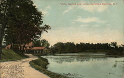 Vichy Spring and Lake Saratoga Springs, NY Postcard Postcard Postcard