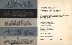 United Air Lines Custom Coach Menu United Air Lines Custom Coach Menu