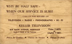 Keller Television Advertisement Postcard