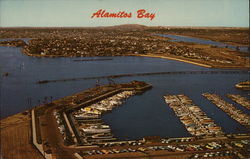 Bird's Eye View of Alamitos Bay Long Beach, CA Postcard Postcard Postcard