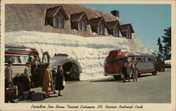 Paadise Inn Snow Tunnel Entrance Postcard