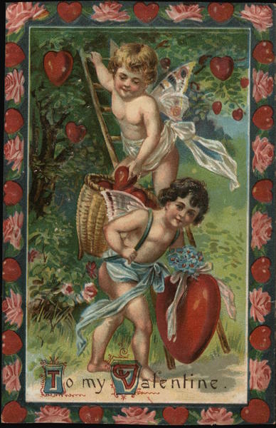 To My Valentine with Cherubs Cupid