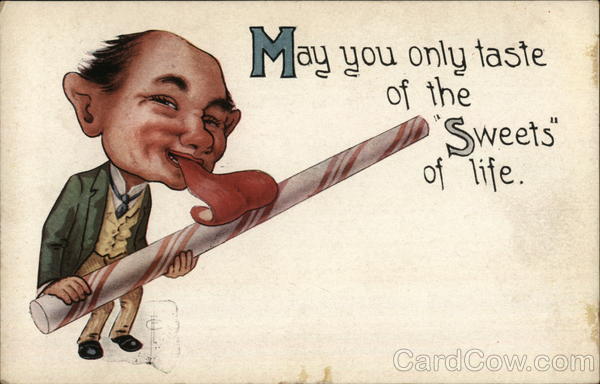 Cartoon Man licking Candy Comic, Funny