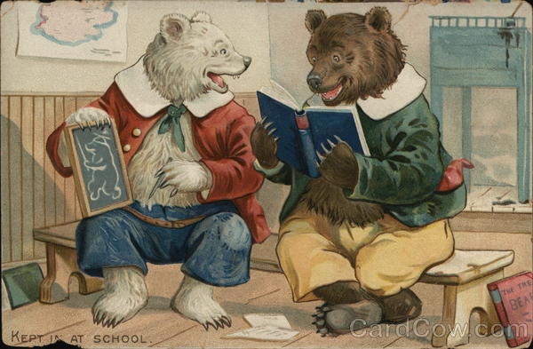 Dressed Bears in School