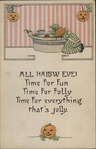 Child Bobbing for Apples Halloween