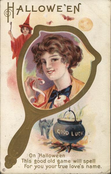 Halloween with Witch and Mirror