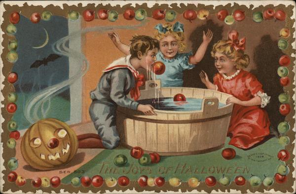 The Joys of Halloween with Children Bobbing for Apples