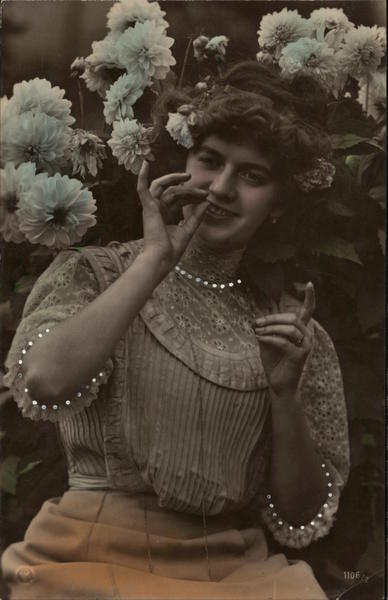 Woman Pinching Her Lip Women