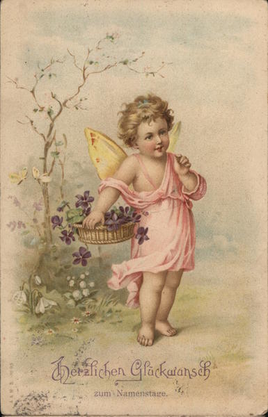 Young Fairy Gathering Flowers Birthday