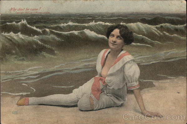 Woman on Beach Swimsuits & Pinup