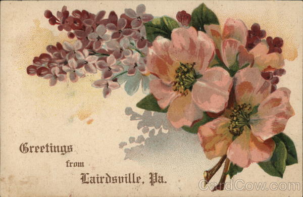 Greetings from Lairdsville, Pa with Flowers Pennsylvania