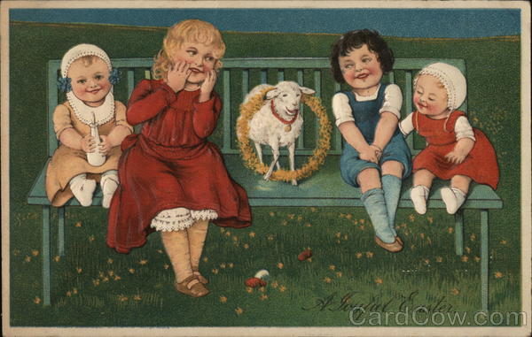 Children and a Lamb
