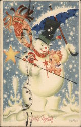 Snowman Snowmen Postcard Postcard