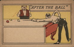 Men Playing Pool Postcard