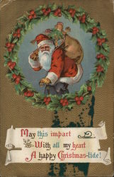 Santa With Bag of Toys Postcard