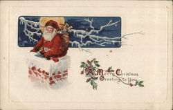 A Merry Christmas Greeting to You Santa Claus Postcard Postcard