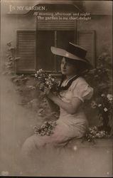 In My Garden. - Woman Sitting in Garden In My Garden. - Woman Sitting in Garden