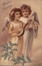 Two Angels Singing Postcard