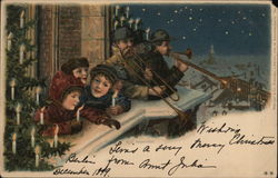 Children and Christmas Band Postcard Postcard