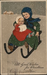 All Good Wishes for Christmas Postcard