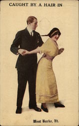 Caught By a Hair in West Burke, Vt Couples Postcard Postcard