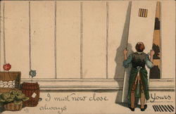 Storekeeper Closing Shop Storekeeper Closing Shop
