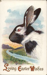 Loving Easter Wishes With Bunnies Postcard Postcard