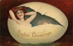 Woman in Easter Egg Postcard