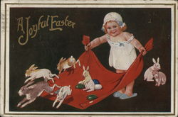 A Joyful Easter With Bunnies Postcard Postcard