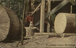 A Lumberman's Workshop Postcard