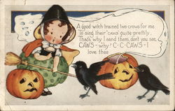 Witch and Crows Postcard