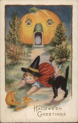 Halloween Greetings Postcard