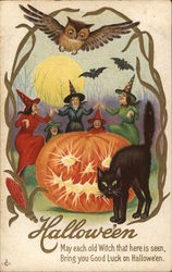 Halloween Witches Postcard Postcard