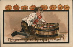 May You Always Get the Aplle You Want Halloween HBG Postcard Postcard Postcard