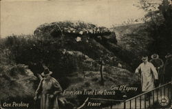 General Pershing and General D'Esprey at the American Front Line Trench in France World War I Postcard Postcard