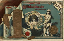 10,000 Congratulations For Birthday with Money Postcard