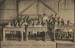 Schoolchildren, Dutch Internment Camp Postcard