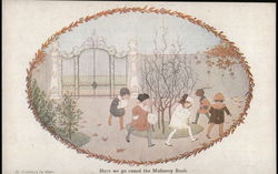 Here we go Round the Mulberry Bush with Children Playing Nursery Rhymes Postcard Postcard