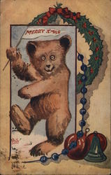 Merry Xmas Bear Christmas Postcard Postcard